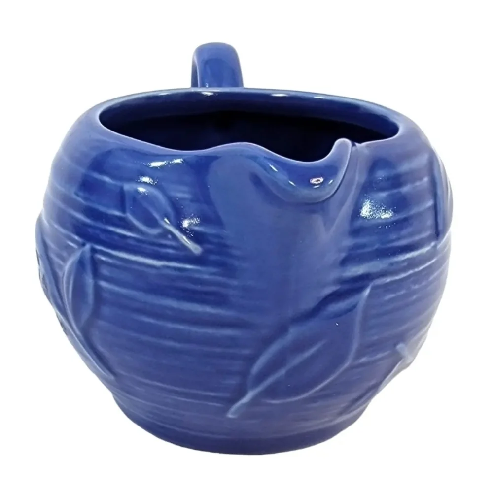PFALTZGRAFF WYNGATE BLUE CREAMER WITH EMBOSSED LEAVES